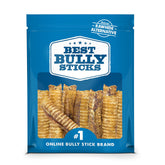 Best Bully Sticks tráquea de res, primer plano, promueve limpieza dental natural al masticar