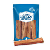Best Bully Sticks palito de ternera de 6 pulgadas, para perros grandes, apoyo para masticación.