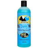 Best Shot Ultra Dirty Wash Shampoo, botella visible para limpieza profunda.