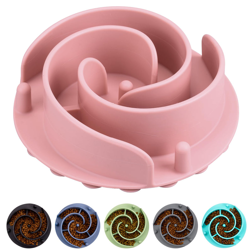 Bestalk inserto comedero lento para perro rosa, mejora ritmo suave al comer