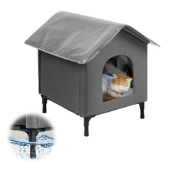 Bestier casa gatos exterior impermeable, refugio cómodo para clima lluvioso.