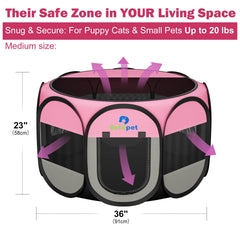Betopet Playpen con puertas de cremallera para entrada y salida simples