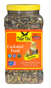 Better Bird alimento premium en tarro de 4.5 libras para uso diario.