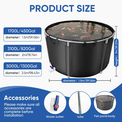 BEXRUO piscina exterior para peces con toma de agua