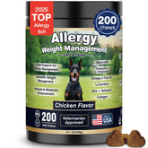 BFDEREN: empaque de masticables para alergia en perros, fácil de usar.