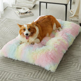 BFPETHOME cama para perros grandes arcoíris con acolchado lujoso para dormir cómodo