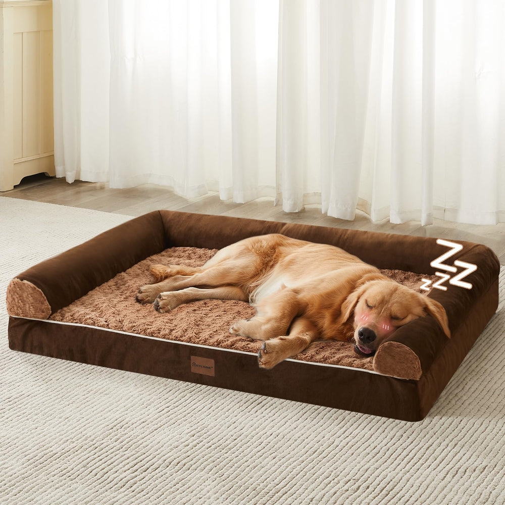 BFPETHOME cama para perros grandes con espuma ortopédica para mayor soporte.