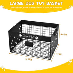 Caja de juguetes metálica Bfttlity para perro, resistente y duradera.