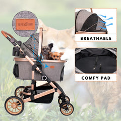 Interior espacioso de Bicystar para mascotas de tamaño medio