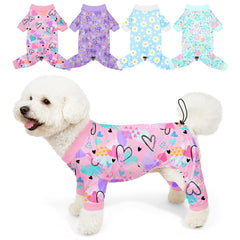 Bienbee pijamas para perro con cuatro estampados divertidos para días activos