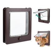 Puerta para gato BillionChains marrón, ideal para puertas interiores y exteriores.