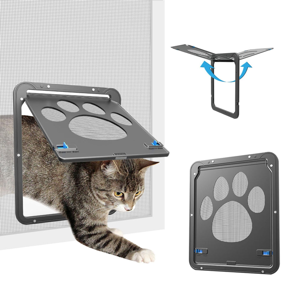 Billionchains: puerta de pantalla para gatos con cierre magnético facilita la libertad del felino.