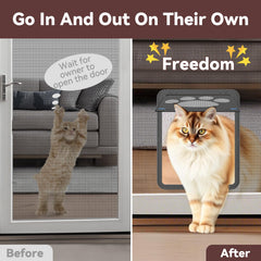 Billionchains: puerta de pantalla para gatos y perros pequeños facilita entrar y salir.
