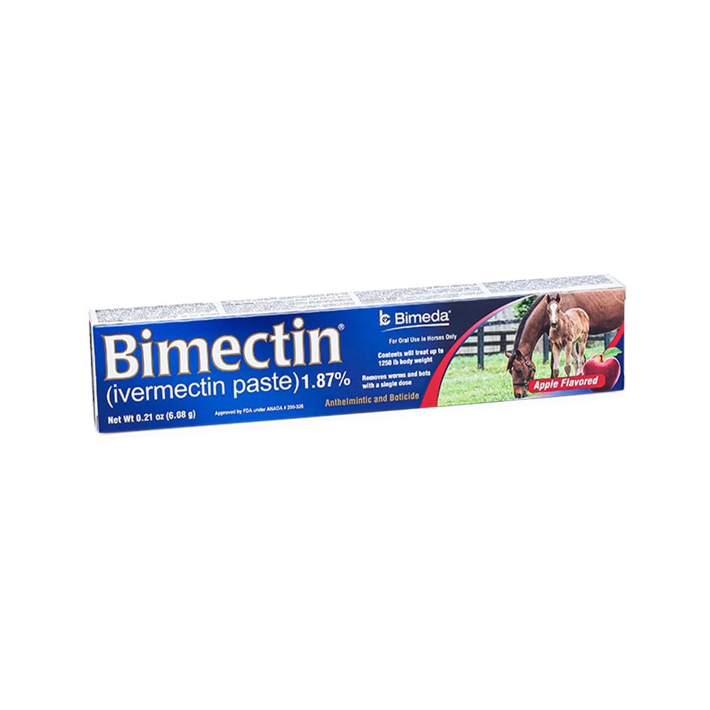 Bimectin pasta dosis única manzana, fácil de usar para caballos.
