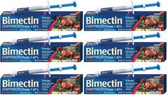 Bimectin, pasta de ivermectina para caballos, en envase para 6 dosis, facilita la dosificación.