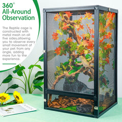 BINANO jaula reptil ventilación: flujo de aire constante para ambiente fresco.