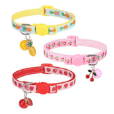 Collar BINGPET para gatos con cascabel piña, ideal para localizar al felino.