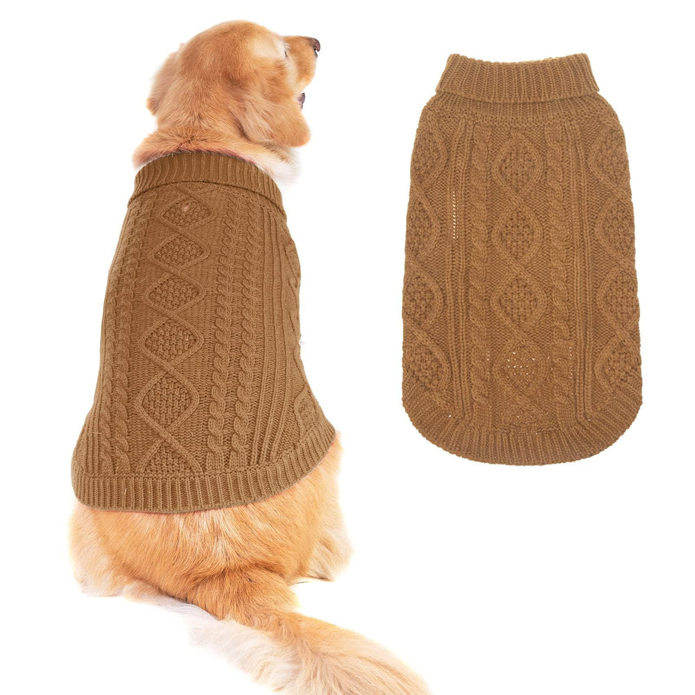 BINGPET sudadera de perro con cuello alto en punto tricot para abrigo cómodo.