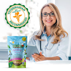 Bird Street Bistro vegetales deshidratados, fuente de nutrientes para aves activas.