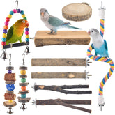 Juguetes de madera Bissap para aves pequeñas colgantes, entretenimiento seguro en jaula.
