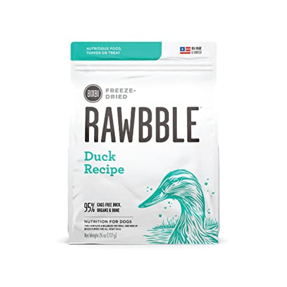 BIXBI Rawbble bocados liofilizados de pato, fuente proteica para perros