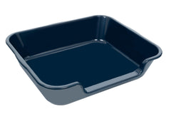 Blaucasa bandeja para mascotas ABS azul oscuro, amplia y cómoda para interior.