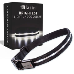 Collar Blazin con luz LED para perro en la oscuridad, mejora la visibilidad.