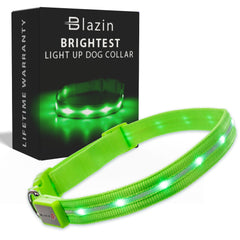 Blazin collar de perro con LED original, iluminación visible en la oscuridad