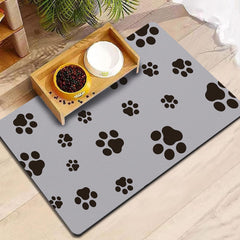 Blkjsgly alfombrilla para comida con huellas, absorbe rápido y mantiene la superficie limpia.