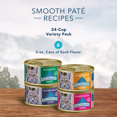 Blue Buffalo Wilderness salmón-pate, sabor real para gatos con energía