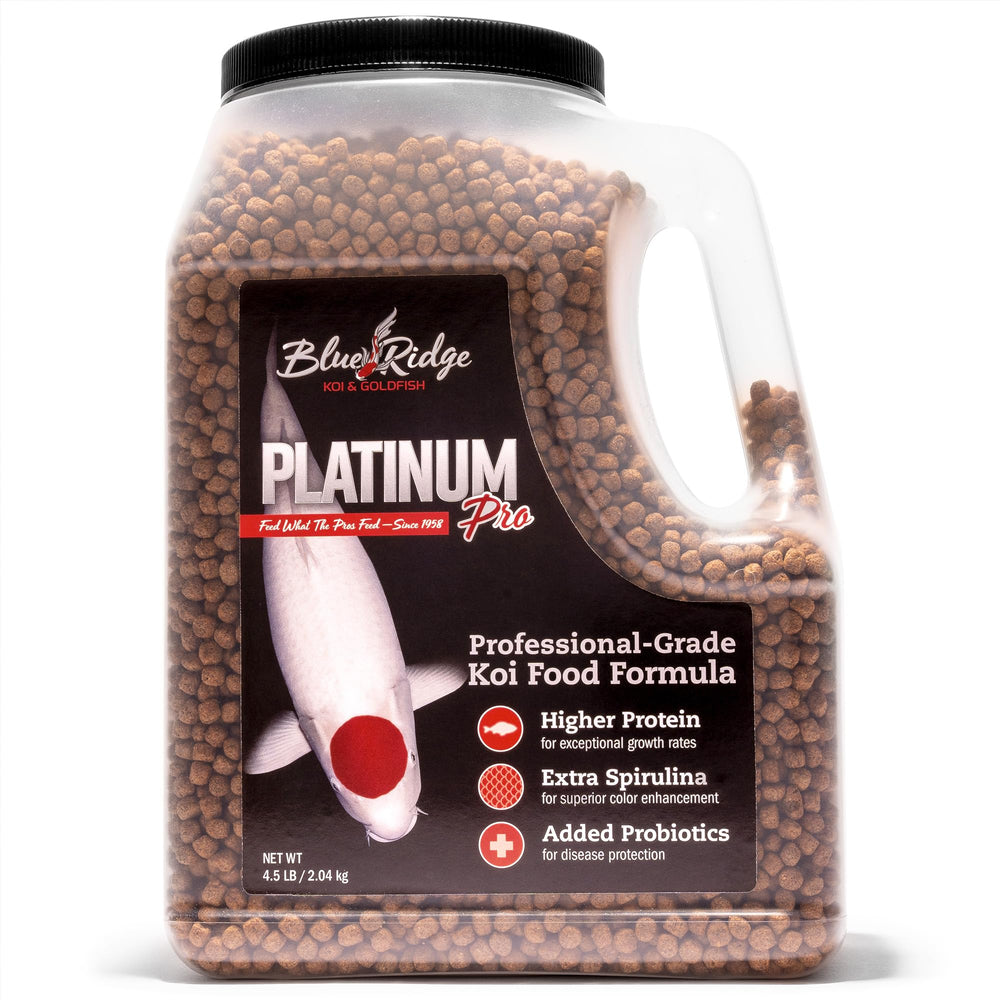 Blue Ridge Koi Food en bolsa de 4,5 libras, alimento de estanque de alta calidad.