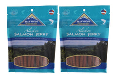 Blue Ridge Naturals, tiras de salmón de Alaska, dos paquetes, snack natural para perros saludables.