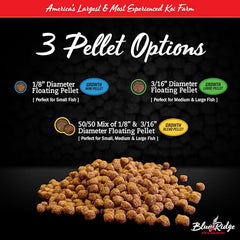 Blue Ridge: peces en estanque disfrutan pellets de digestión fácil
