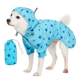 Blueberry Pet abrigo impermeable para perros 20 pulgadas con estrellas, ideal para días lluviosos.