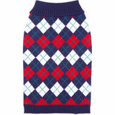 Blueberry Pet suéter argyle azul marino para perro, ideal para paseos diarios.