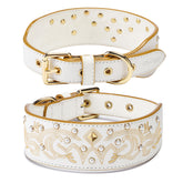 Blueberry Pet collar cuero genuino western floral, estilo duradero para paseos diarios