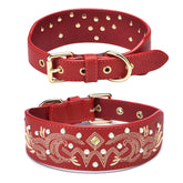 Blueberry Pet collar cuero western con bordado floral para perros grandes