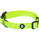 Collar Blueberry Pet amarillo neón ajustable para perros medianos, ideal para paseos visibles.
