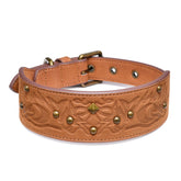Collar Blueberry Pet para perro en cuero microfibra con bordado céltico en relieve, ideal para paseos.