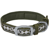 Blueberry Pet collar reflectivo jacquard olivo para visibilidad nocturna