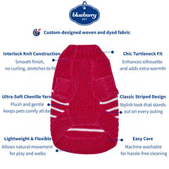 Blueberry Pet suéter de chenilla rayas rosa vista trasera, ajuste cómodo para razas pequeñas