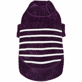 Blueberry Pet suéter para perro, frente, tejido chenille suave en púrpura oscuro para paseos