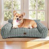 Blunique cama para perros con patrón diamante 3D y pelo de conejo falso para mayor confort.