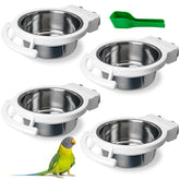 BNOSDM juego de 4 tazones colgantes de acero inoxidable para aves