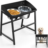 Bobbie y Laxi plato perro alto anti-derrame facilita comidas limpias.