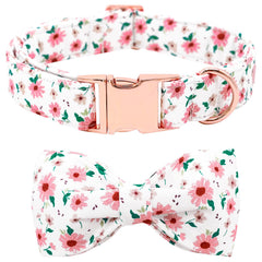 Collar rosa floral de Bobo Rainbow para paseos diarios.