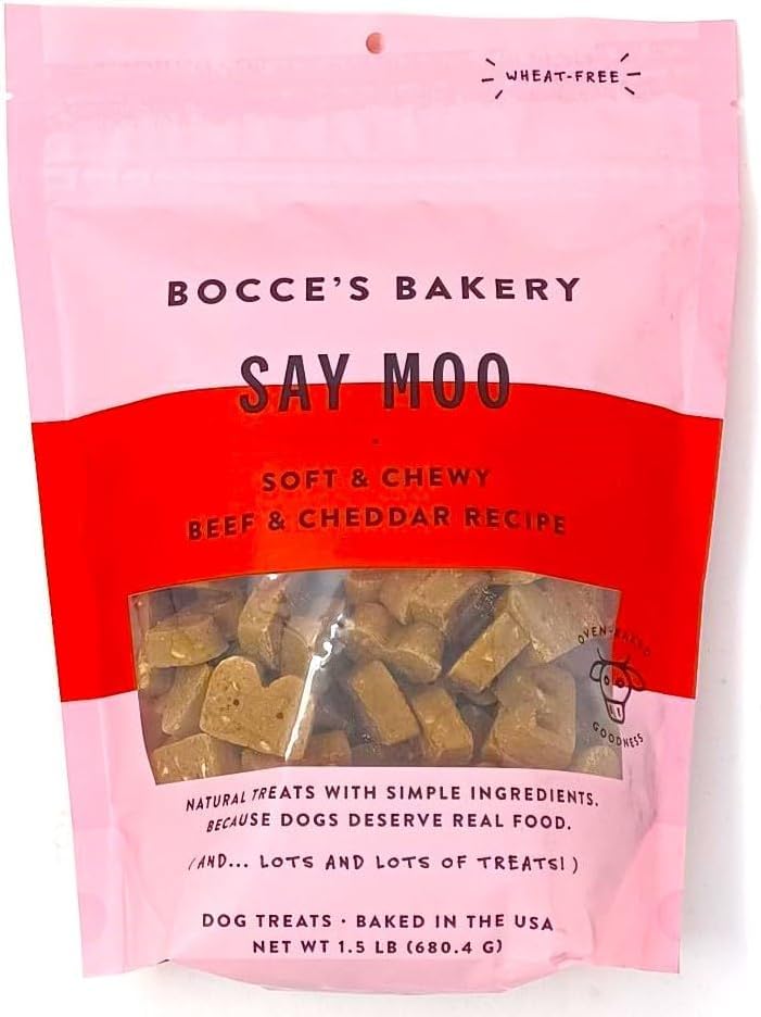 Say Moo de Bocce's Bakery: golosinas suaves de carne de res y queso para entrenamiento