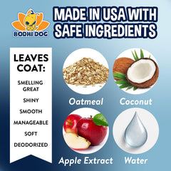 Fórmula piel sensible Bodhi Dog, libre de detergentes agresivos para pelajes delicados.
