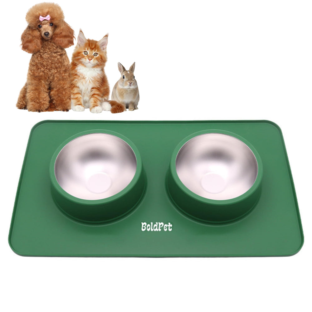 BoldPet tazones removibles de acero inoxidable fáciles de limpiar para perros pequeños.