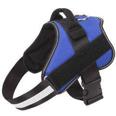 Bolux arnés para perro con reflectante azul para paseos nocturnos seguros.